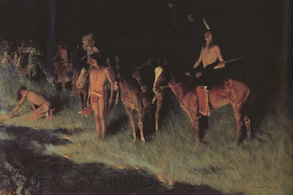 Frederic Remington The Grass Fire (mk43) Norge oil painting art